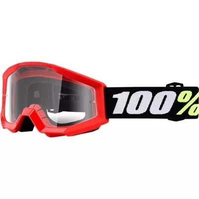 100% 2019 Kids Mini Strata Goggle - Red w/Clear Lens
