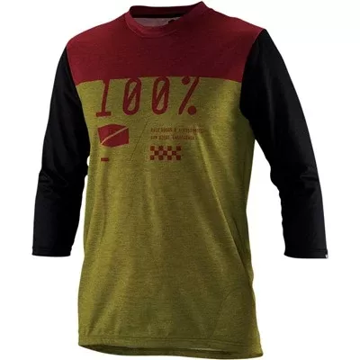 100% 3/4 Sleeve Airmatic Bicycle Jersey - Black/Orange
