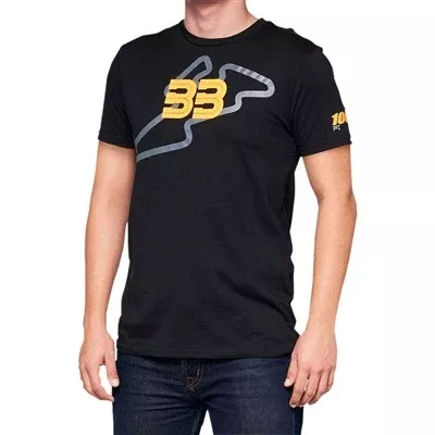 100% BB33 Track Tshirt - Black/Orange