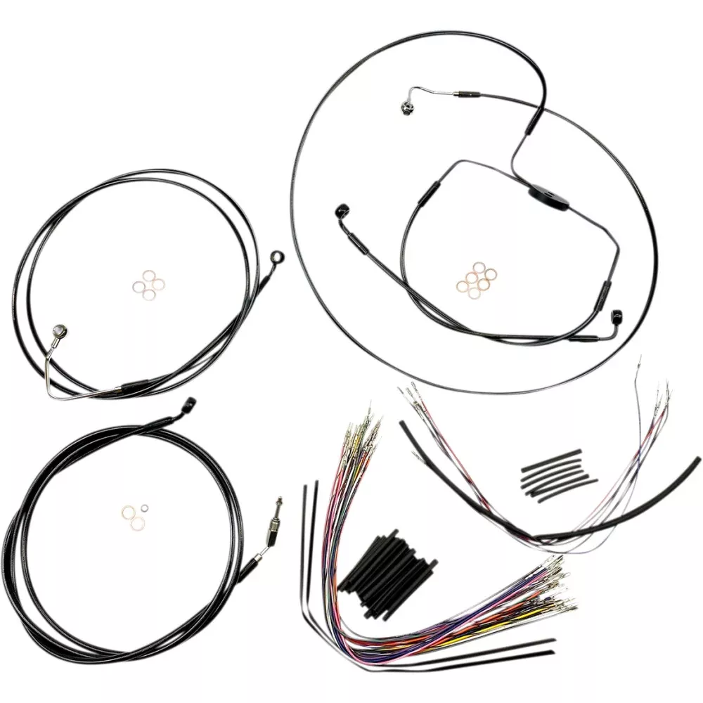 12 for Harley CVO Street Glide FLHXSE3 MAGNUM Control Cable Kit XR Black 486002