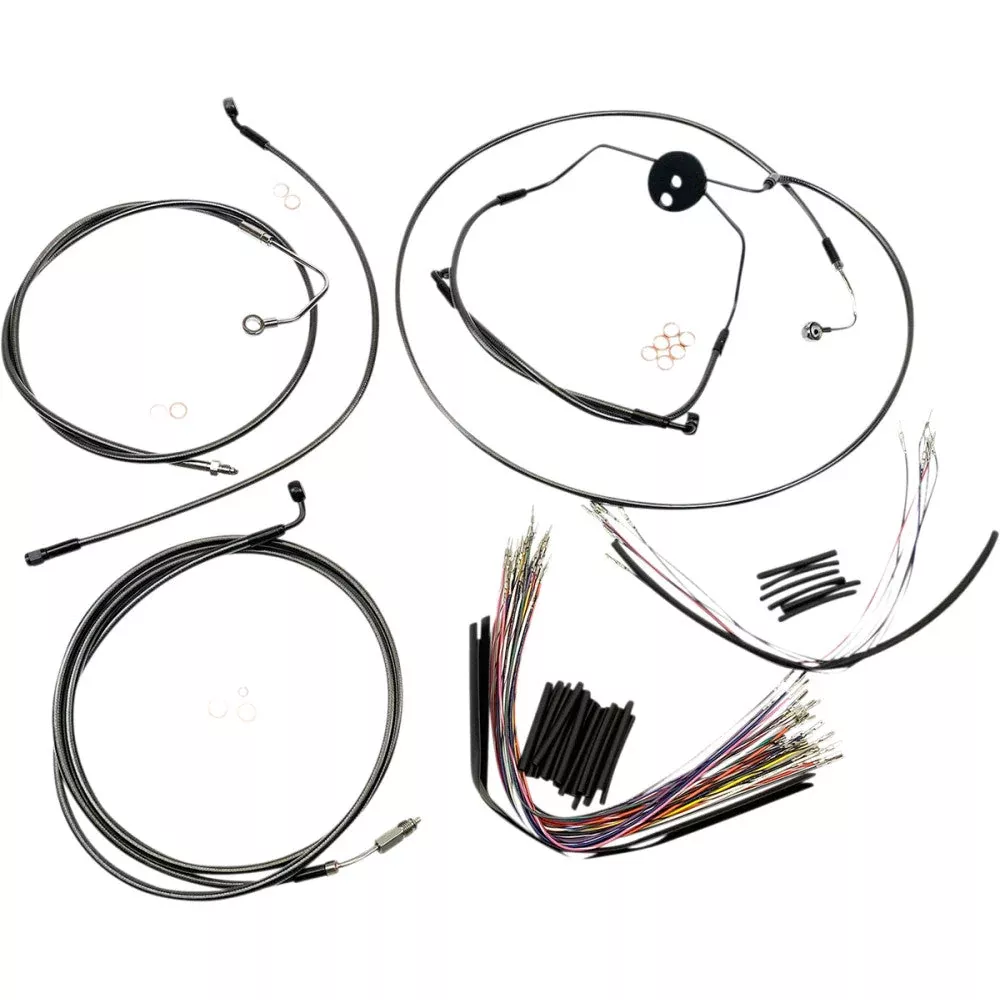 12 for Harley FLTRXSE CVO ABS MAGNUM Handlebar Cable Kit Black Pearl 12-14