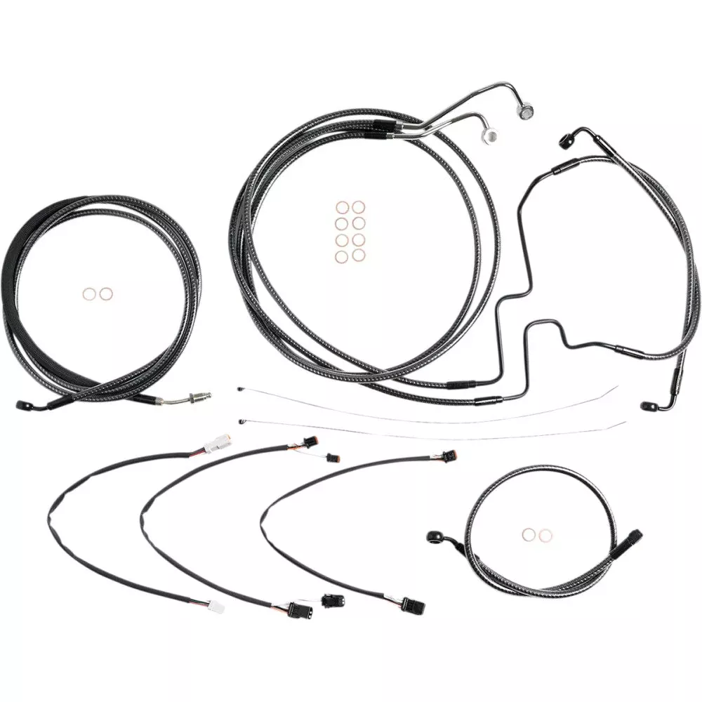 17-20 for Harley FLHX /S ABS MAGNUM Handlebar Cable Kit KarbonFibr 12-14