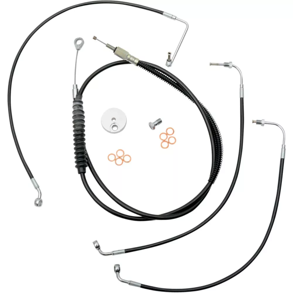 2014-2016 for Harley FLHX Black Vinyl Handlebar Cable /Brake Line Kit Ape Hanger