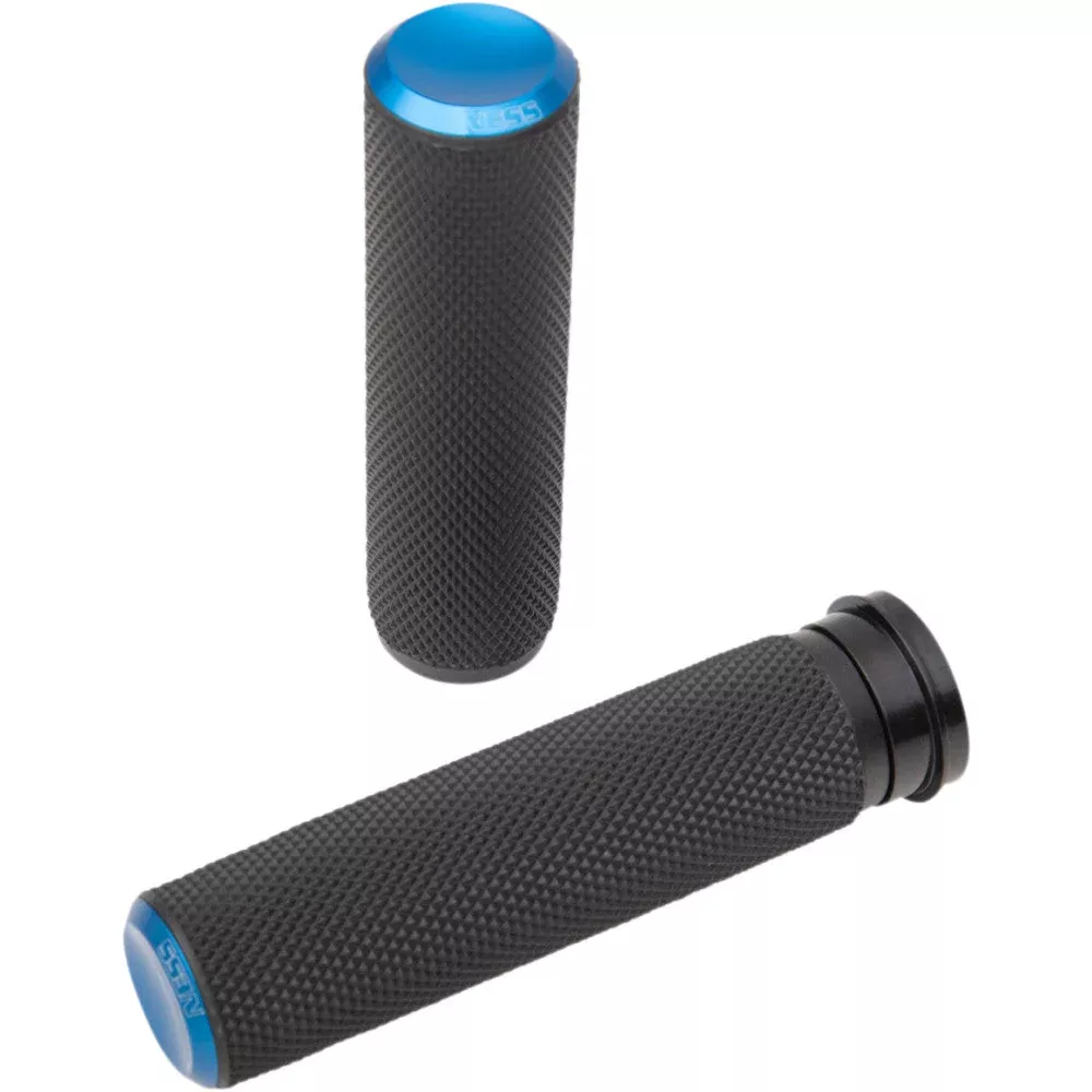 2018-2021 for Harley Softail 114 FLHCS ARLEN NESS Grips Knurled TBW Blue 07-345