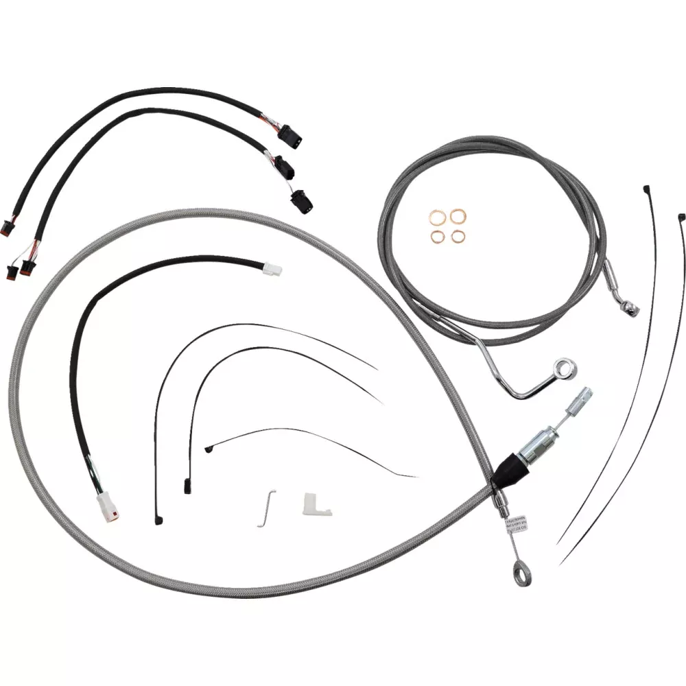 21-22 for Harley FLTRX /FLTRK MAGNUM Cable Kit XR Stainless /Chrome 12-14