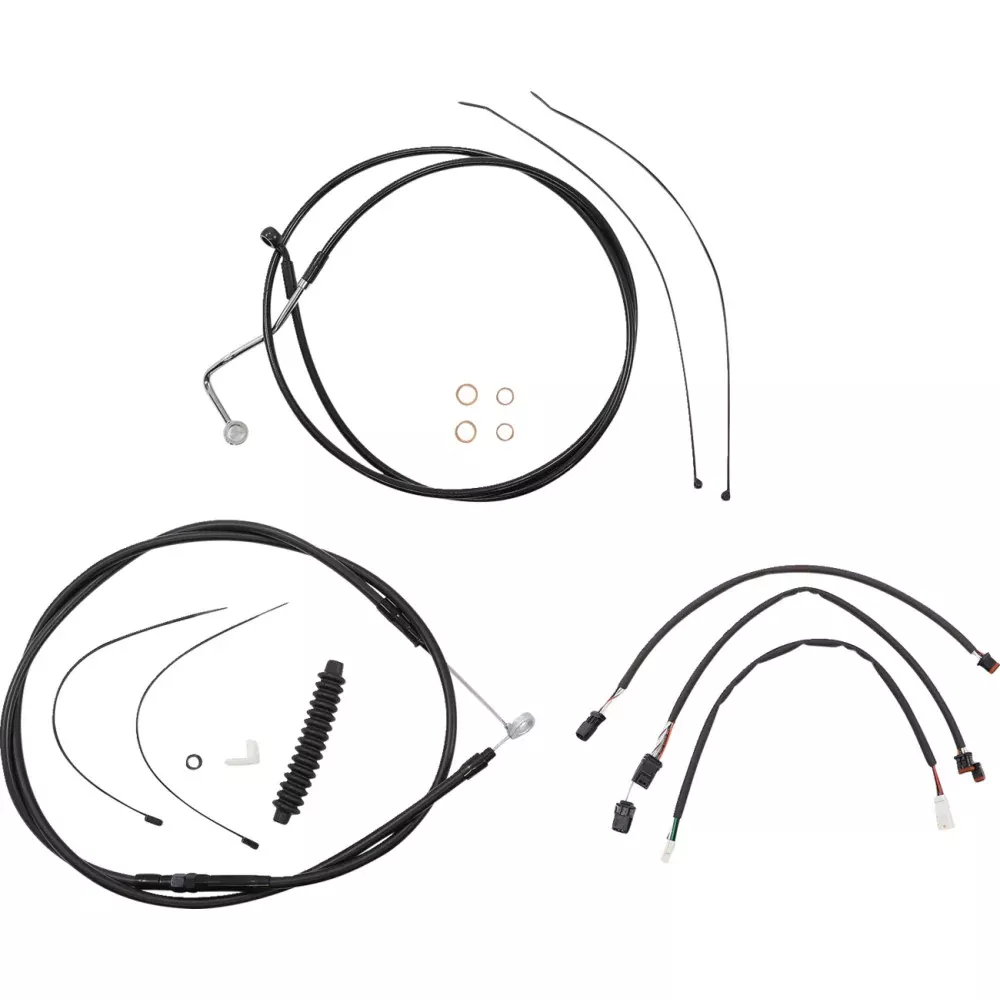 21-22 for Harley FLTRX /S /ST W /ABS MAGNUM Control Cable Kit XR Black 12-14