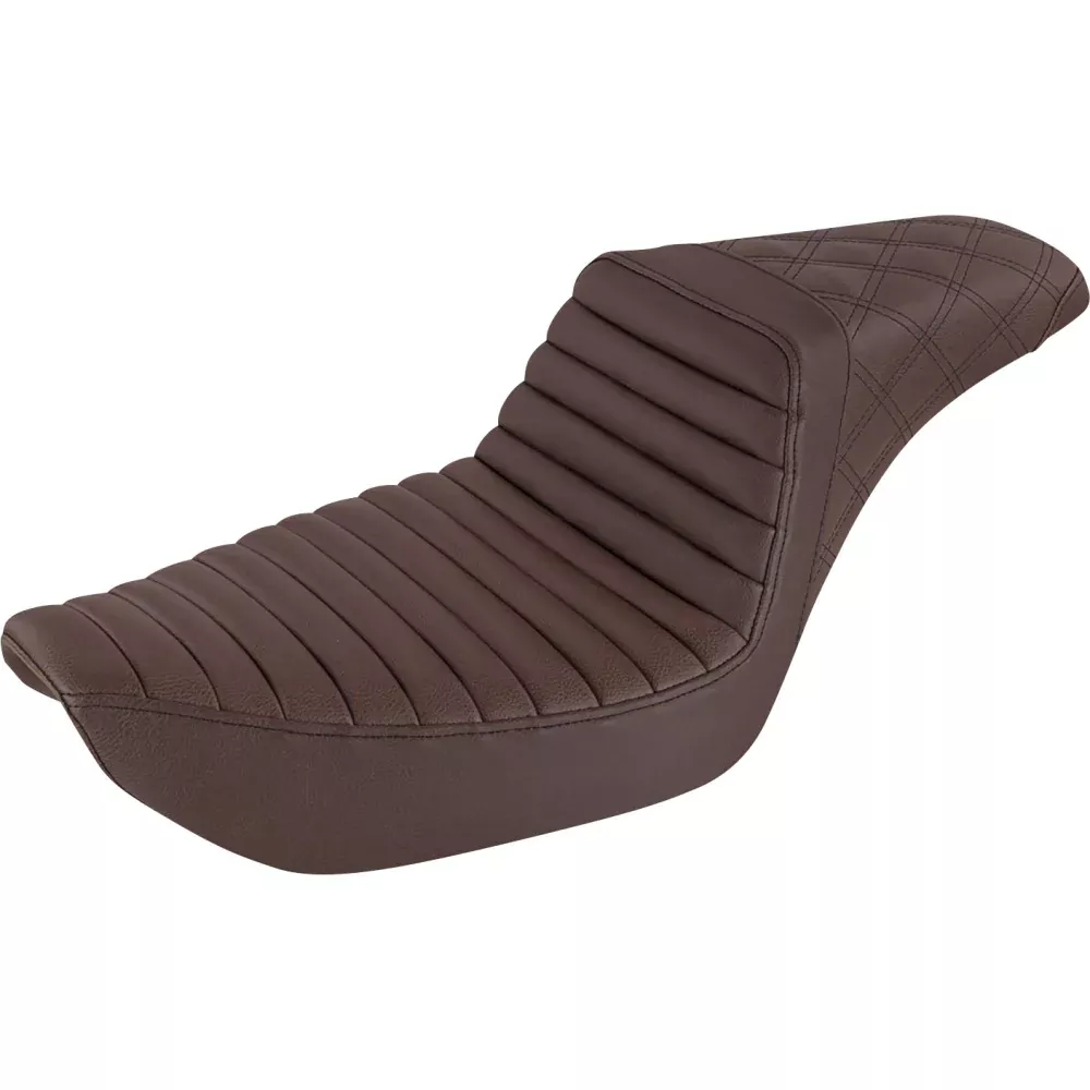 99-03 for Harley Sport FXDX Step Up Seat Tuck and Roll /Lattice Stitched Brown Dy