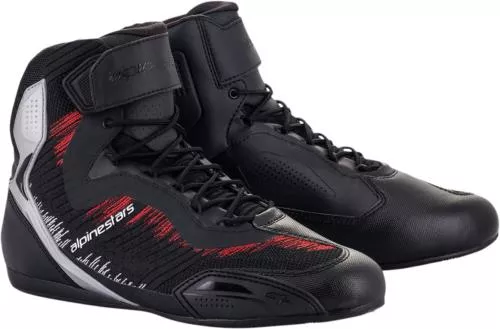 ALPINESTARS Faster-3 Rideknit Shoes - Black/Silver/Red - US 8 251031919308
