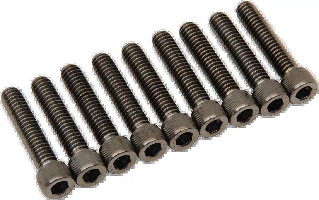 Bolt Kit M8 Camshaft Cover Black /Chrome Knurled