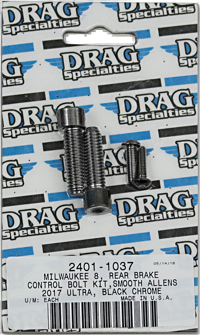 Bolt Kit M8 Rear Break Black /Chrome Smooth