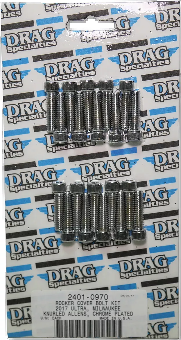Bolt Kit M8 Rocker Cover Knurled All Chrome