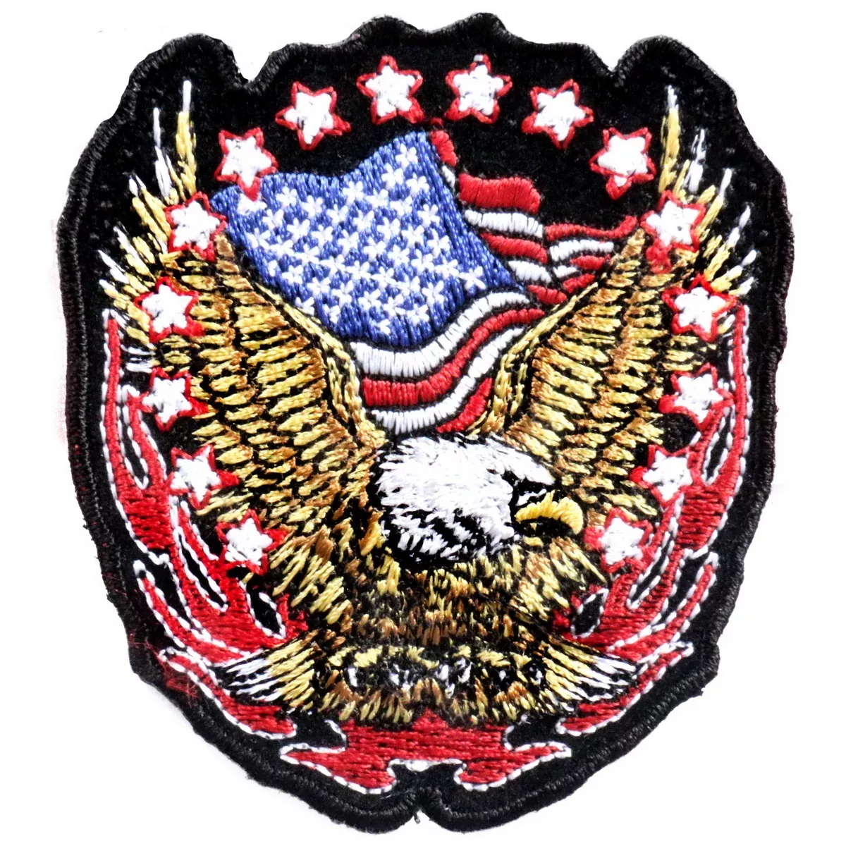 Hot Leathers PPA1422Eagle Flag and Stars Patch 3" x 3"