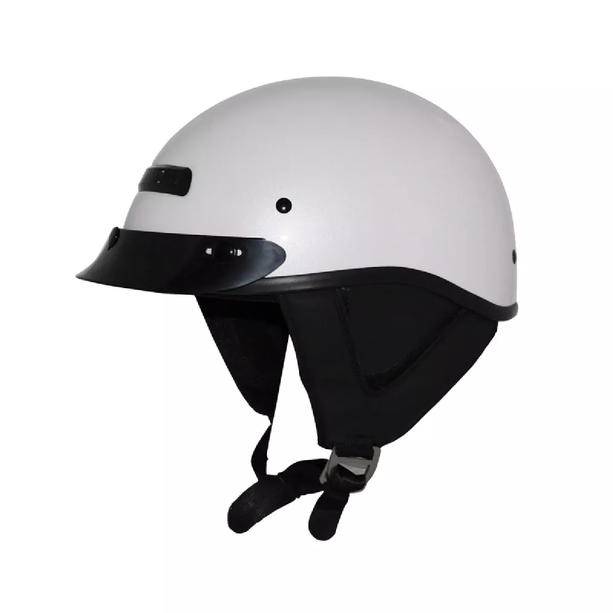 Zox ST-225B 'Alto Custom' Pearl White Motorcycle Half Helmet